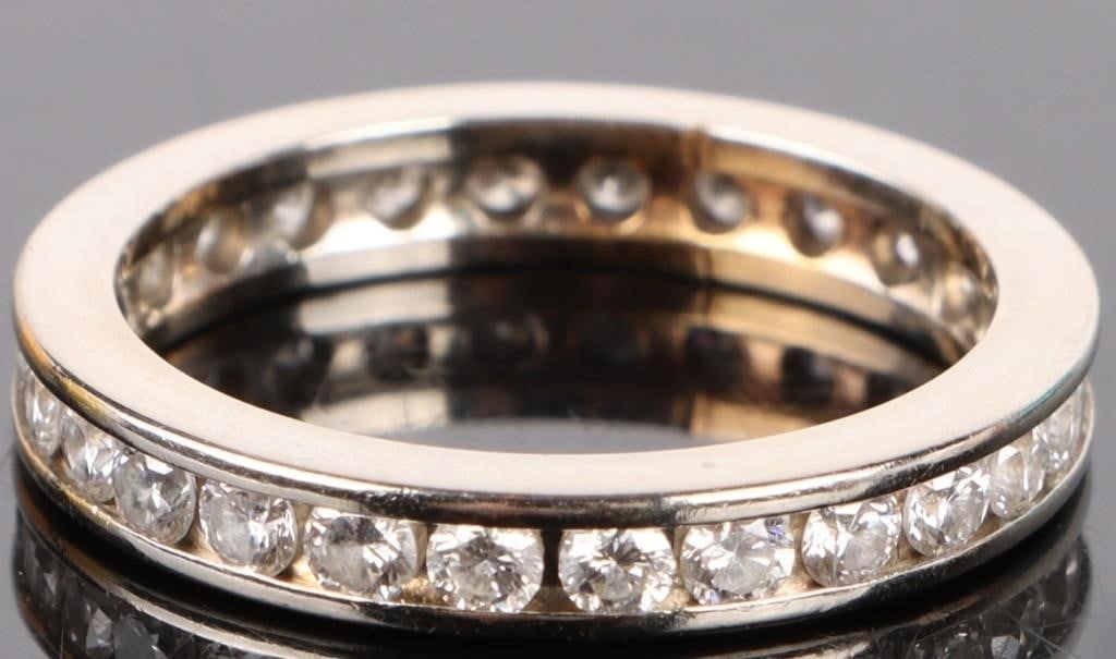 1.3CTW 14K WHITE GOLD DIAMOND ETERNITY BAND: 1.3CTW VS D-G 14K white gold diamond eternity band. Stone Type: Diamond Weight: 1.3CT Size: 7.5 Condition: Very Fine