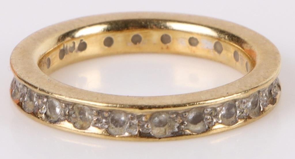 18K YELLOW GOLD DIAMOND BAND LADIES RING (1 of 3)