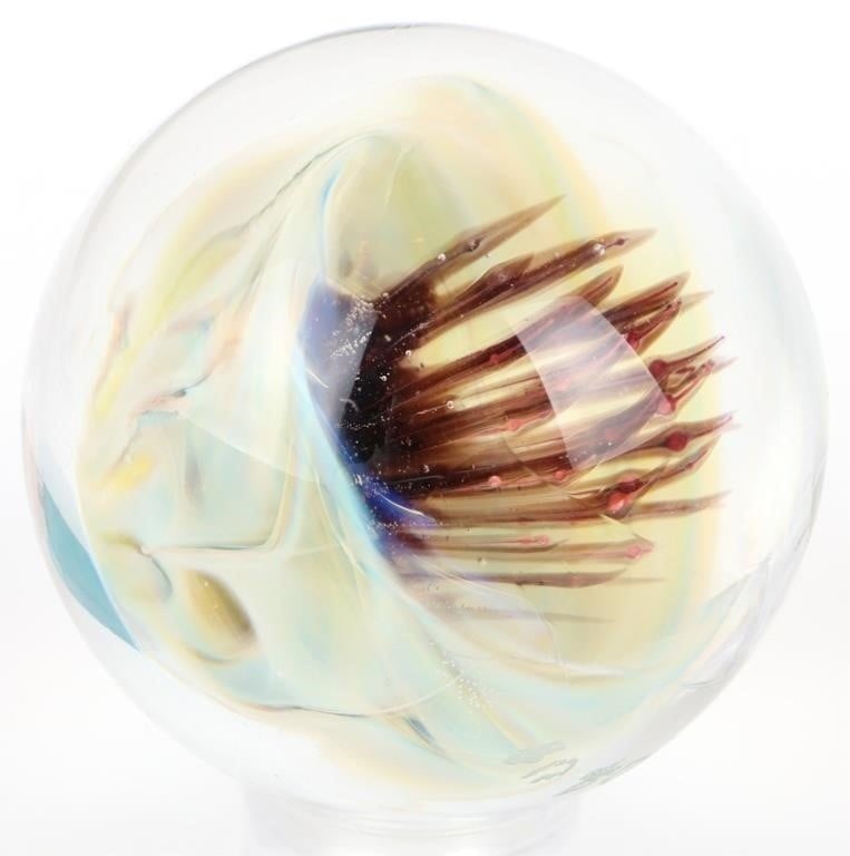 JD SIGNED NAUTICAL ART GLASS SHOOTER MARBLE (1 of 4)