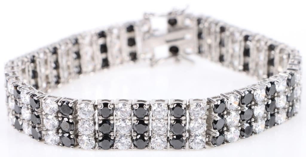 12 CTW TOURMALINE & QUARTZ STAINLESS BRACELET (1 of 3)