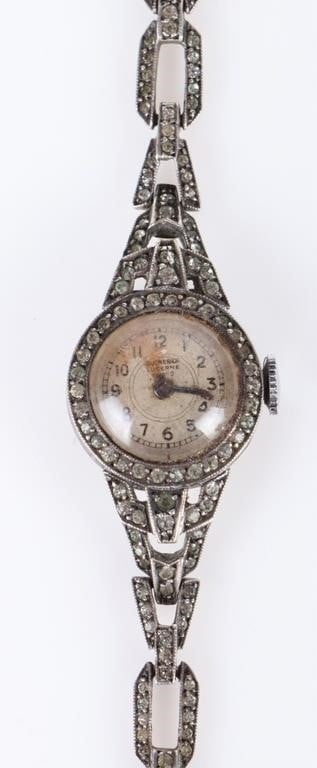 BUCHEBER LUCERNE MARCASITE STERLING VNTG. WATCH (1 of 4)