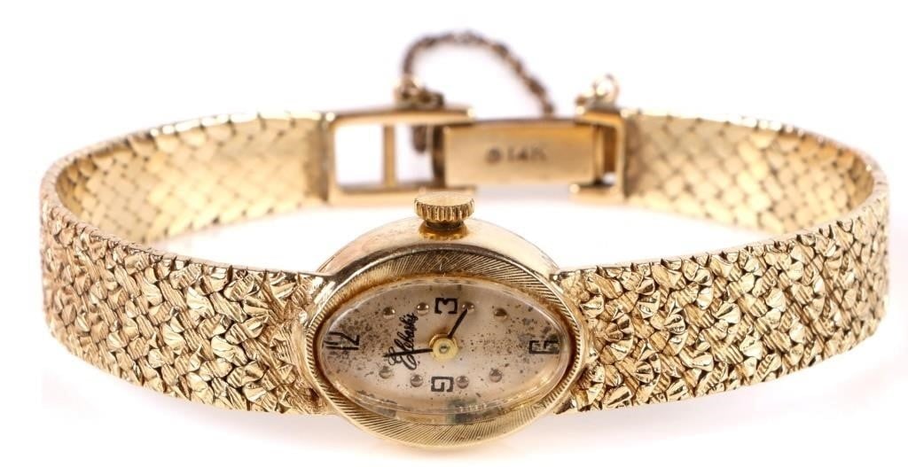 14K SOLID YELLOW GOLD ELEBASH'S WRISTWATCH (1 of 4)