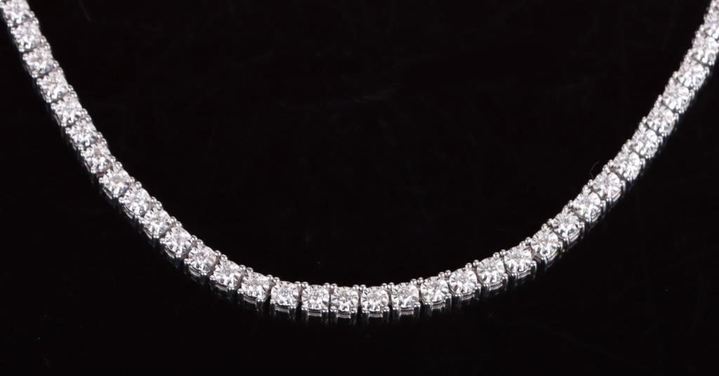 10K WHITE GOLD MOISSANITE LADIES NECKLACE- 15CTW (1 of 5)