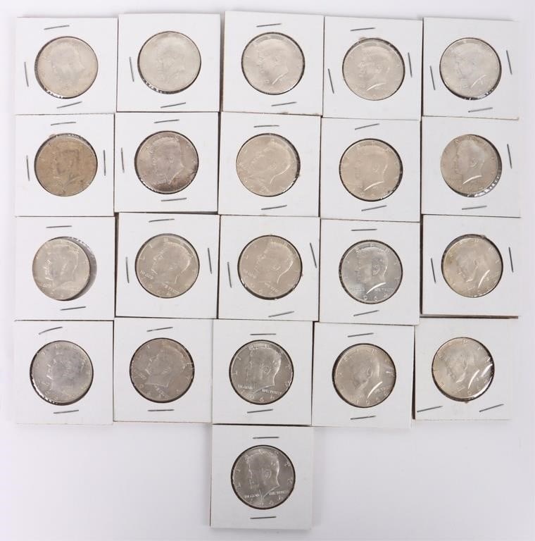 0.9 SILVER 1964 KENNEDY HALF DOLLARS MS - (21) (1 of 5)