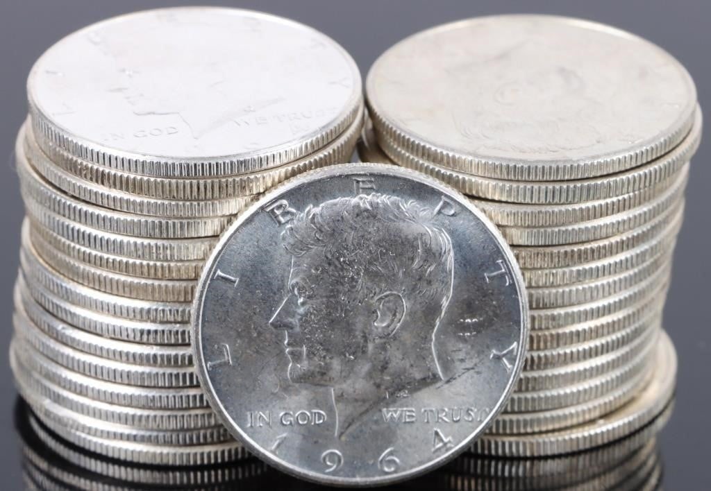 90% SILVER 1964 P/D KENNEDY HALF DOLLAR ROLL OF 30 (1 of 4)