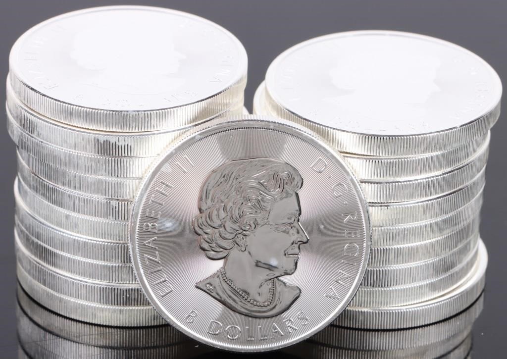 1.25 OZ FINE SILVER $8 BISON CANADA 2017 ROLL-(20) (1 of 4)