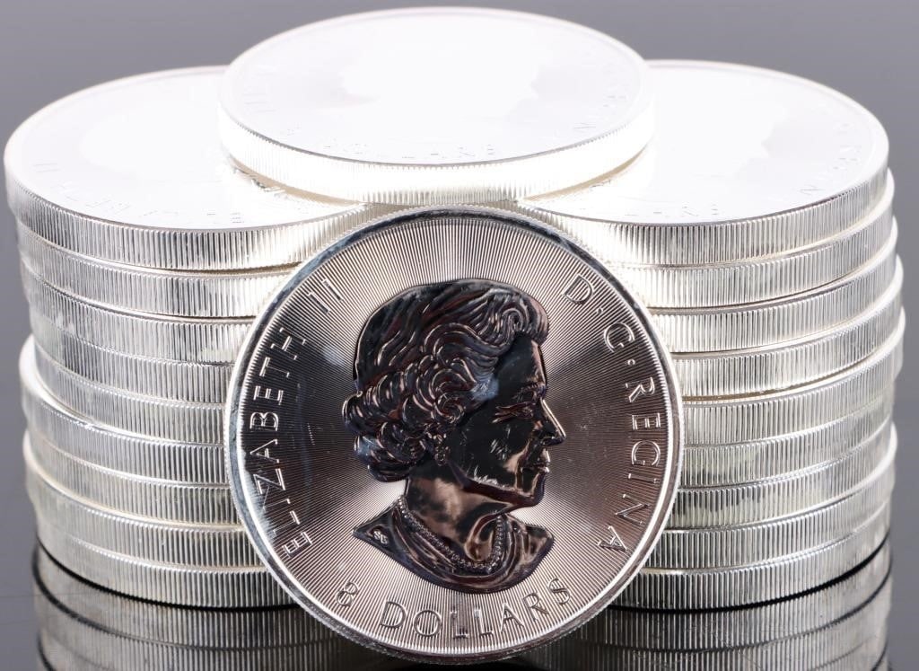 1.25 OZ FINE SILVER $8 BISON CANADA 2017 ROLL-(20) (1 of 4)