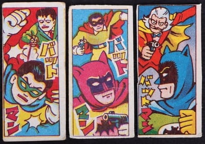 BATMAN MENKO VINTAGE JAPANESE CARDS -1960'S (3)