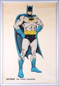 1966 BATMAN THE CAPED CRUSADER ADVERTISING POSTER