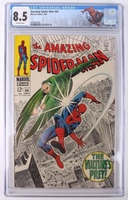 AMAZING SPIDER-MAN #64 CGC 8.5 NM VULTURE APP.