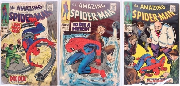 AMAZING SPIDER-MAN SILVER AGE COMICS #51, 52 & 53