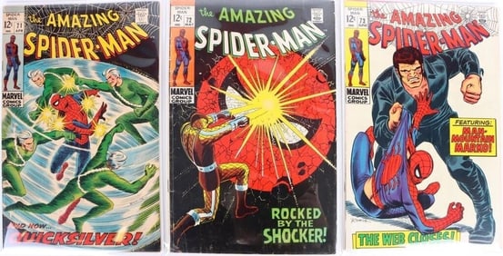 AMAZING SPIDER-MAN SILVER AGE COMICS #71, 72, & 73