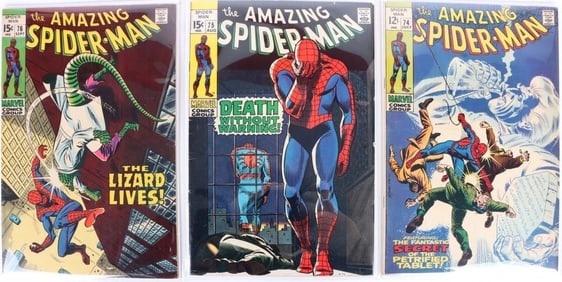AMAZING SPIDER-MAN SILVER AGE COMICS #74, 75, & 76
