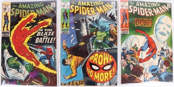 AMAZING SPIDER-MAN SILVER AGE COMICS #77, 79, & 80