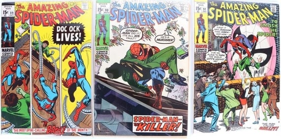AMAZING SPIDER-MAN SILVER AGE COMICS #89, 90 & 91