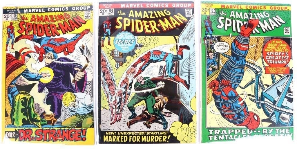 AMAZING SPIDER-MAN BRONZE AGE COMICS #107, 108 109 (1 of 4)