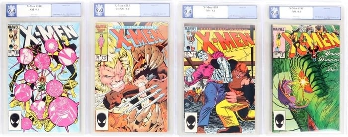 UNCANNY XMEN #181,183, 188 & 213 1984-87 PGX 9.0+