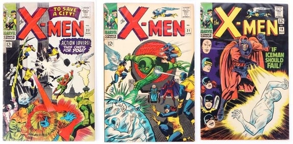 UNCANNY X-MEN #18, 21, & 23 SILVER AGE COMIC BOOKS