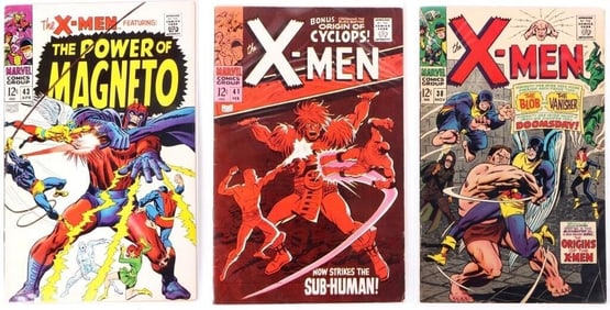 UNCANNY X-MEN #38, 41, 43 SILVER AGE COMICS