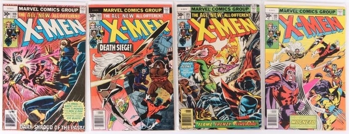 UNCANNY X-MEN #103-106 1977 MARVEL COMICS LOT