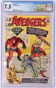 AVENGERS #2 CGC 7.5 WP - HULK LEAVES AVENGERS