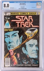 STAR TREK #1 - NEWSSTAND, MOVIE ADAPTATION CGC 8.0