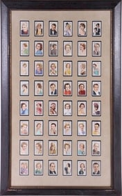 1935 GALLAHER STARS OF SCREEN COMPLETE SET FRAMED