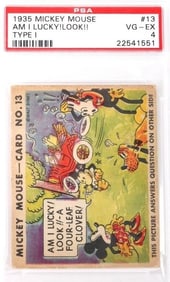 1935 MICKEY MOUSE AM I LUCKY!LOOK!! #13 PSA 4 CARD