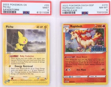 POKEMON RAPIDASH & PICHU PSA CERTIFIED CARDS