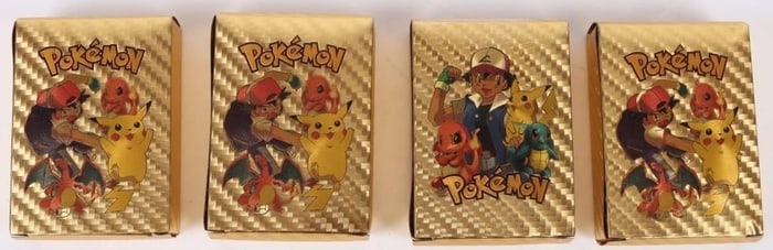 POKEMON GOLD FOIL CARD DECK LOT OF 4