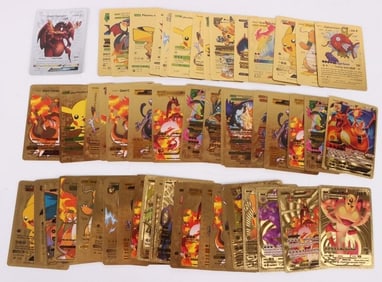 POKEMON GOLD/SILVER FOIL TRADING CARDS LOT OF 55