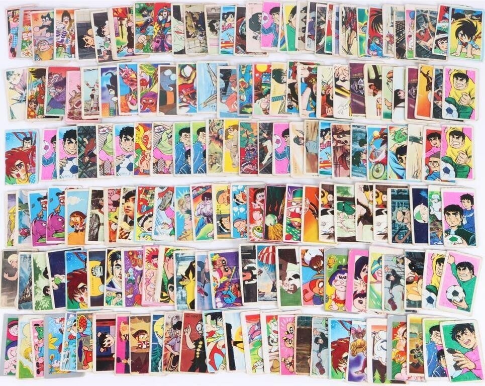 JAPANESE MENKO PLAYING CARDS LOT OF 157: Vintage Japanese Menko playing cards lot of 157 to include various rare 1960's cards. Condition: Very Fine Non-sports cards
