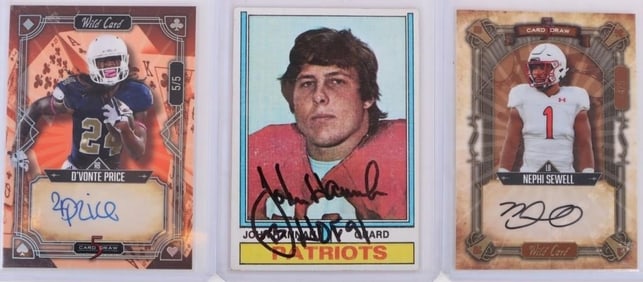 AUTOGRAPHED VARIOUS FOOTBALL CARDS LOT OF 3