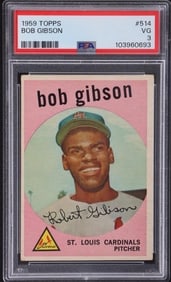 BOB GIBSON #514 PSA 3 VG 1959 TOPPS BASEBALL CARD