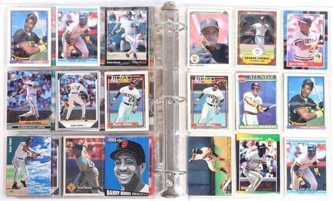 BARRY BONDS BINDER SET OF VF TO NM CARDS - (88)
