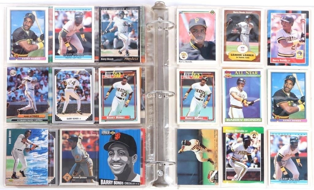 BARRY BONDS BINDER SET OF VF TO NM CARDS - (88) (1 of 4)
