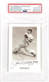 1993 PINNACLE JOE DIMAGGIO #5 EBBETS FIELD AUTO 10