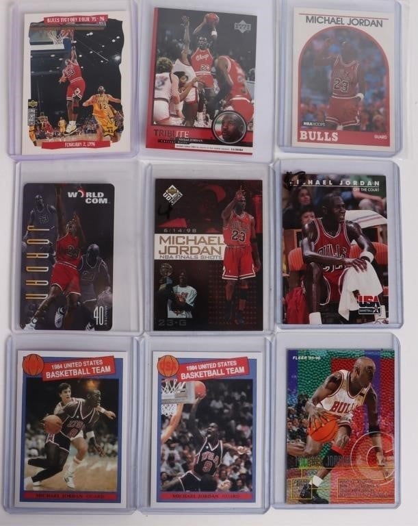 NEAR MINT MICHAEL JORDAN BASKETBALL CARDS LOT OF 9 (1 of 6)