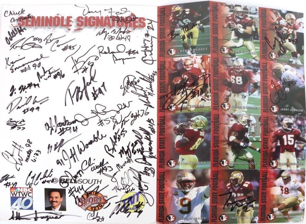 1999 FLORIDA STATE PHOTO ALBUM & CARD SHEET SIGNED (1 of 10)