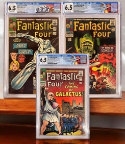 FANTASTIC FOUR #48, 49, & 50 CGC 6.5 - 1ST SURFER