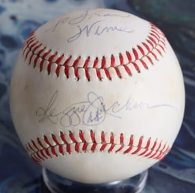 REGGIE JACKSON SIGNED BASEBALL W/ GREETING