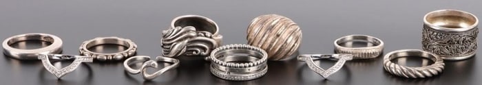 STERLING SILVER LADIES RINGS LOT OF 12