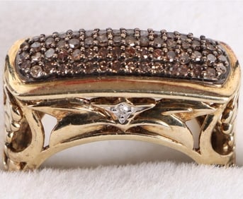 0.75CTW CHOCOLATE DIAMOND 14K OVER STERLING RING