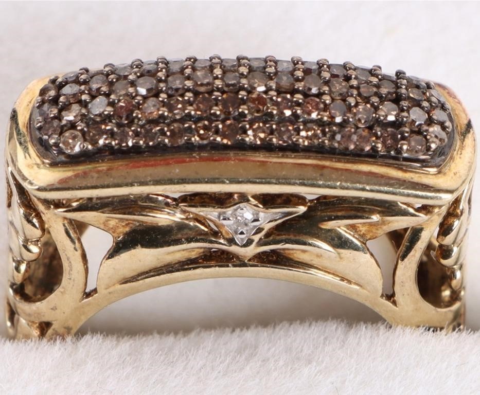 0.75CTW CHOCOLATE DIAMOND 14K OVER STERLING RING (1 of 4)