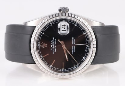 ROLEX MENS DATEJUST 16220 STAINLESS STEEL WATCH