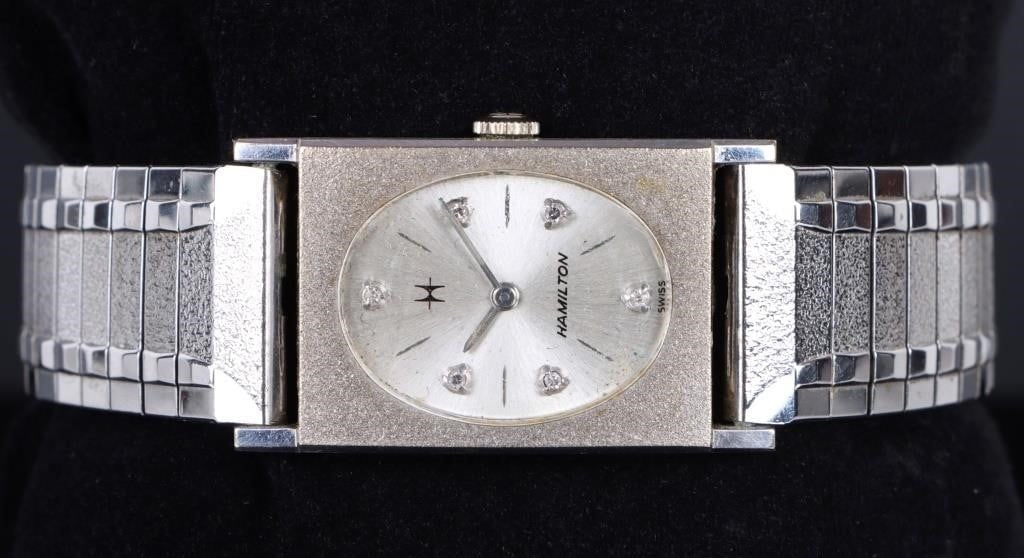 1930'S VINTAGE HAMILTON 14K GOLD DIAMOND WATCH (1 of 5)