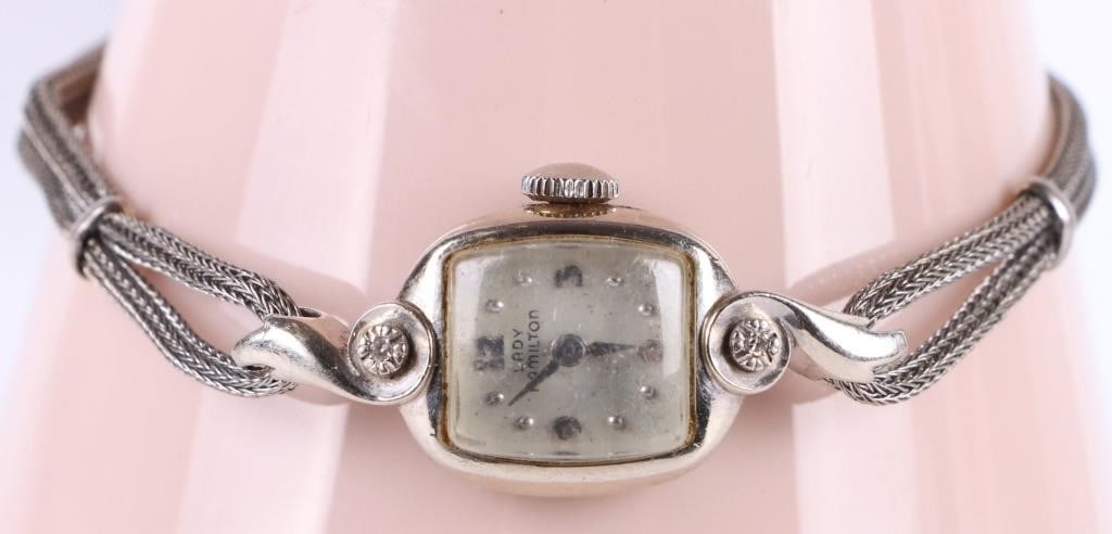 VINTAGE 14K GOLD LADY HAMILTON 22J LADIES WATCH (1 of 3)