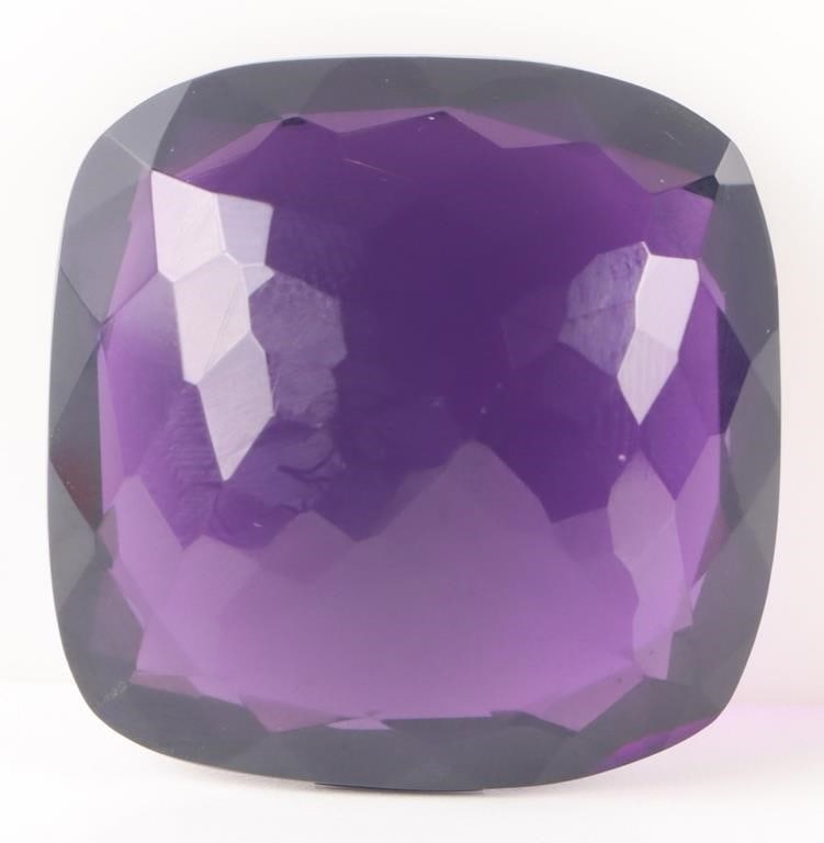 67.70CT CUSHION-CUT LARGE AMETHYST GEMSTONE (1 of 2)
