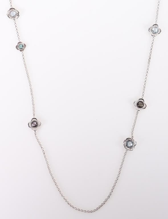 ELLE STERLING SILVER MULT-STONE NECKLACE (1 of 3)