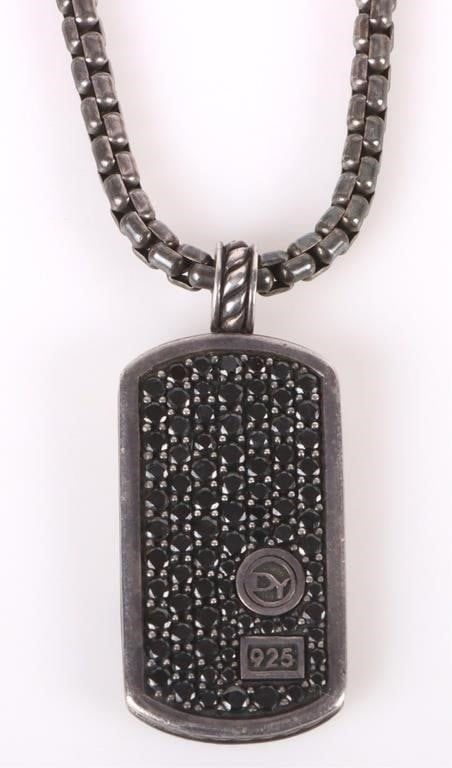 DAVID YURMAN DIAMOND & STERLING DOG TAG NECKLACE (1 of 3)